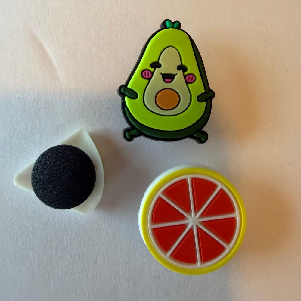 Bogg Bag Bits, Charms Accessories Set of 3 Avocado Watermelon Orange New No Tags